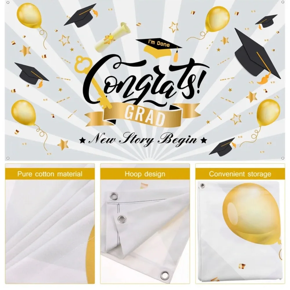 Graduation Season Congrats Grad Party Banner Size 45